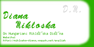 diana mikloska business card